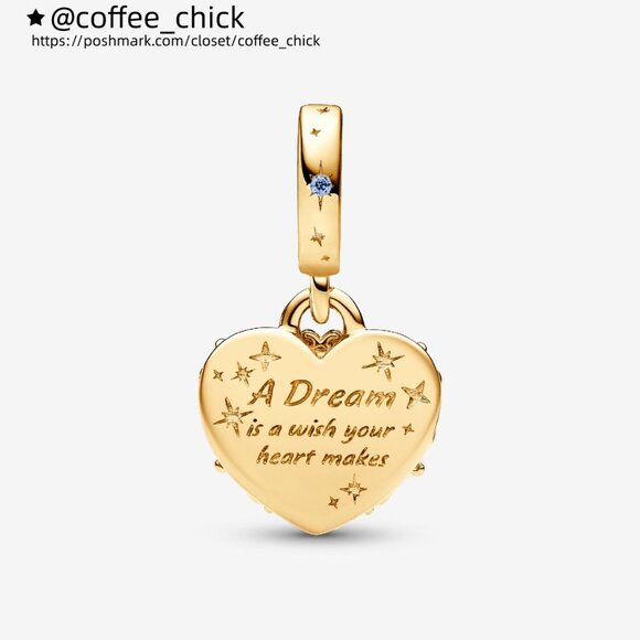 Pandora Disney Cinderella's Carriage & Heart Double Dangle Charm - Picture 2 of 6